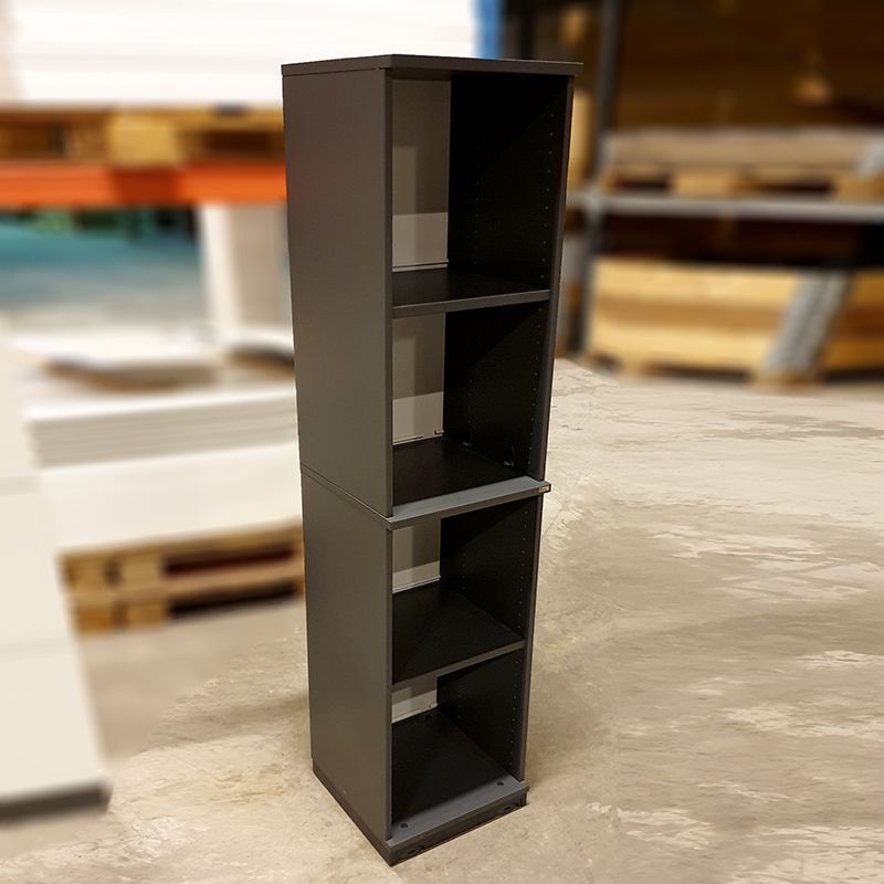 Kinnarps mørk grå reol 164 x 40 x 40 cm