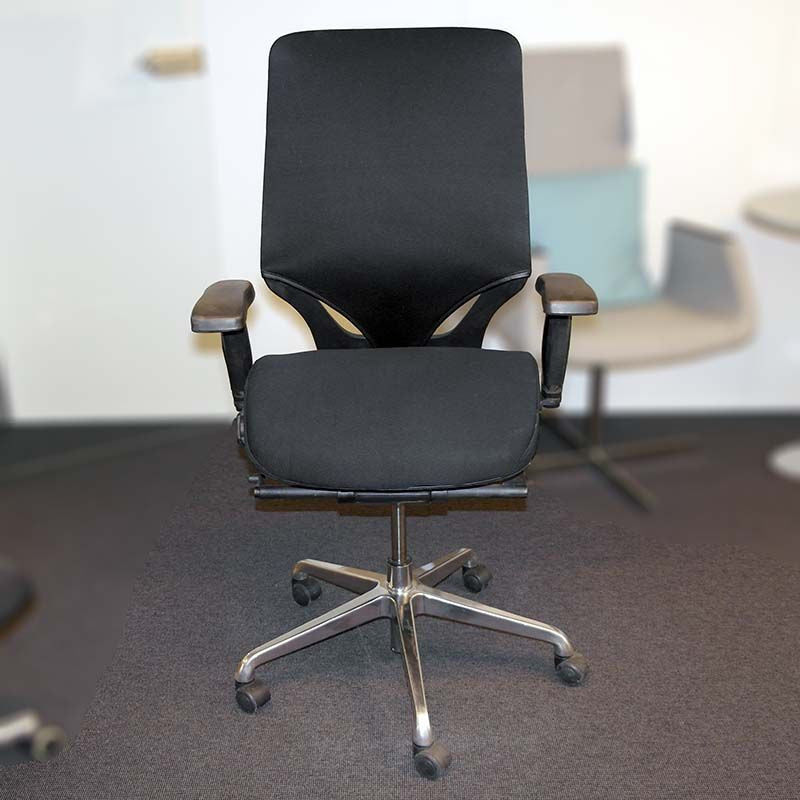 Kontorstol sort Cesar 833ML/MF-21 armlen krom hjulkryss