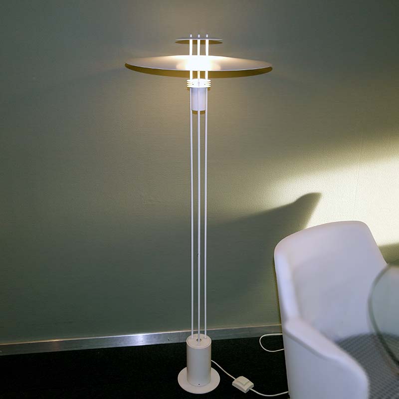 Gulvlampe hvit Frandsen 3000-G halogen H 136 cm