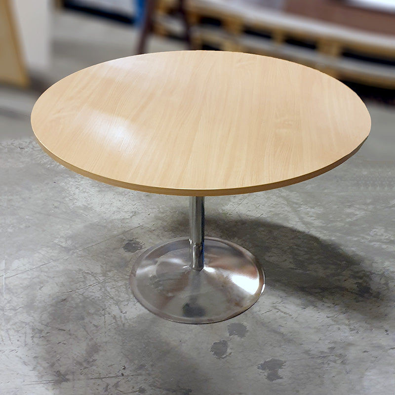 Cafebord bøk Ø 110 krom søyle