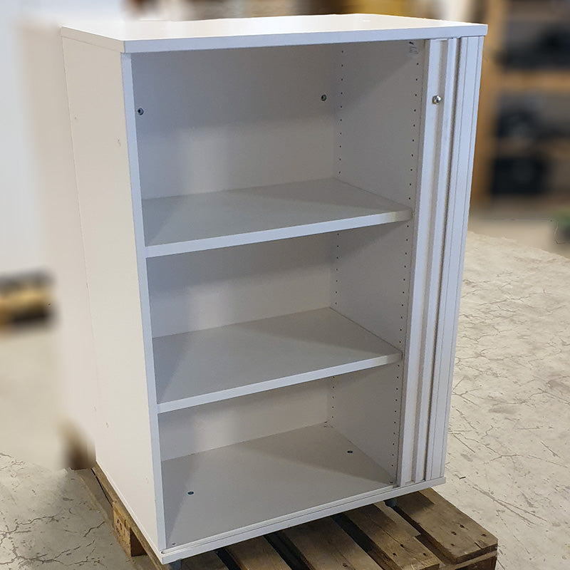 Skap 3P hvit sjalusidør 80 x 44 x 117