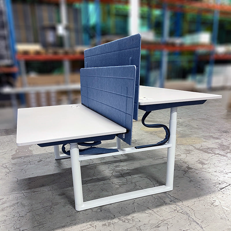 Skrivebord komplett hvit Vitra Tyde doble 160 x 80 hvit elektrisk hev/senk el-uttakt