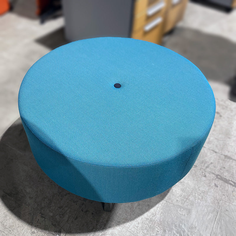 Puff turkis Johanson design Ø 80  x 43 krom ben