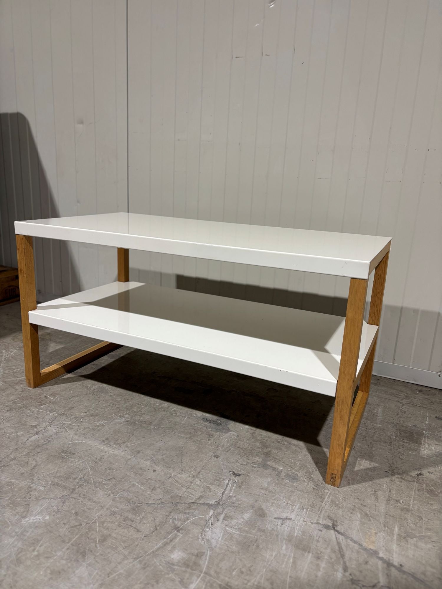 Sofabord hvitt 85 x 43,5 x 45 Habitat Kilo eik ben