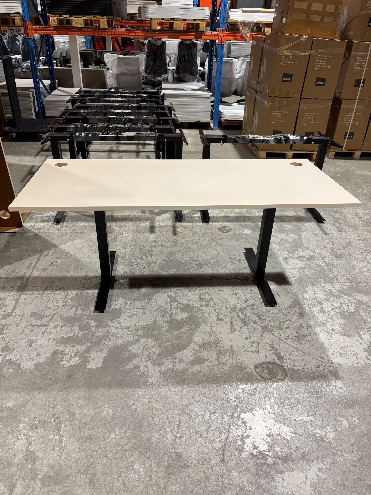 Plate bord beige 180 x 80 2 kabelhull