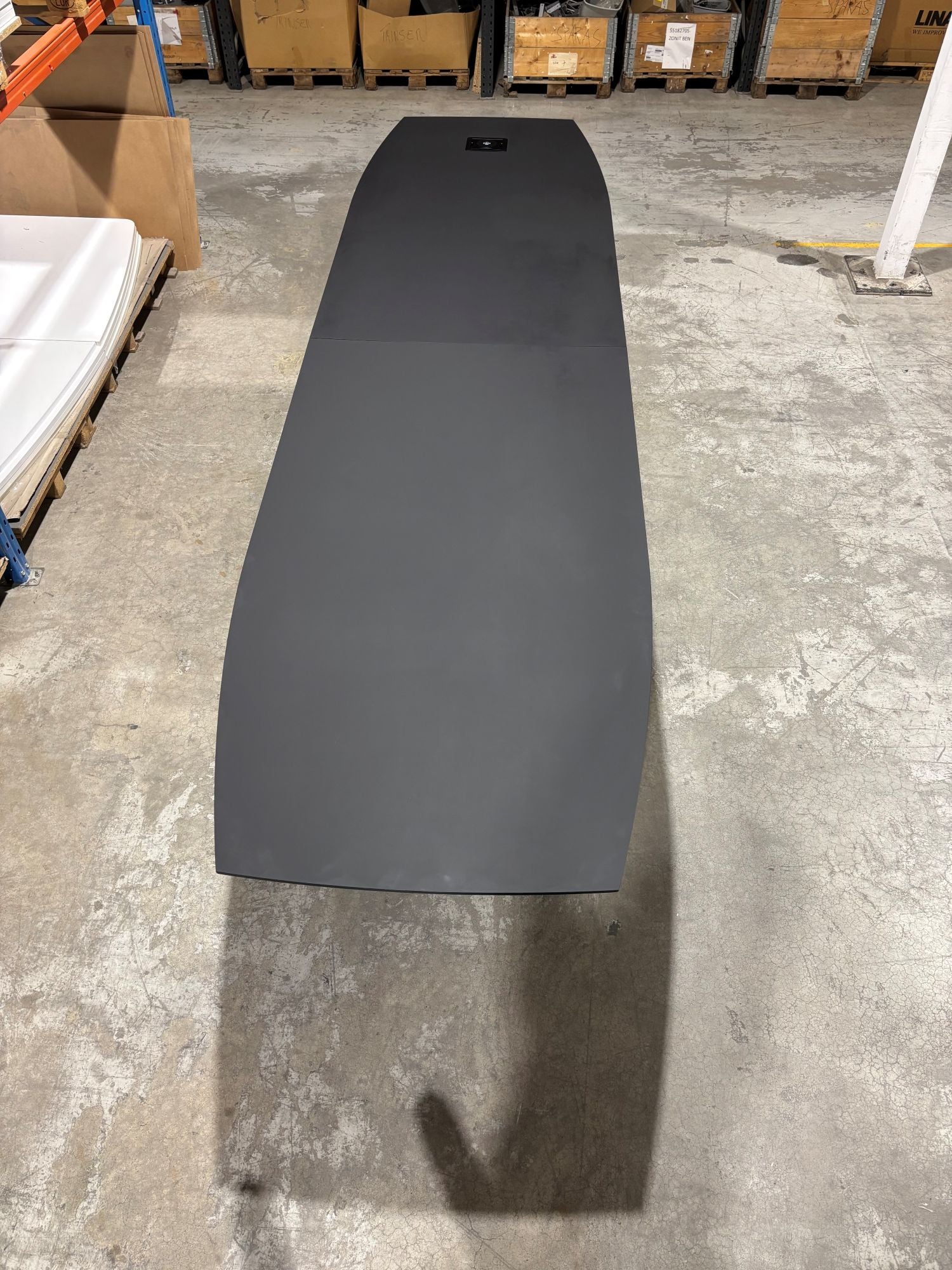 Møtebord sort 450 x 120/90 sorte t ben 1 kabelluke