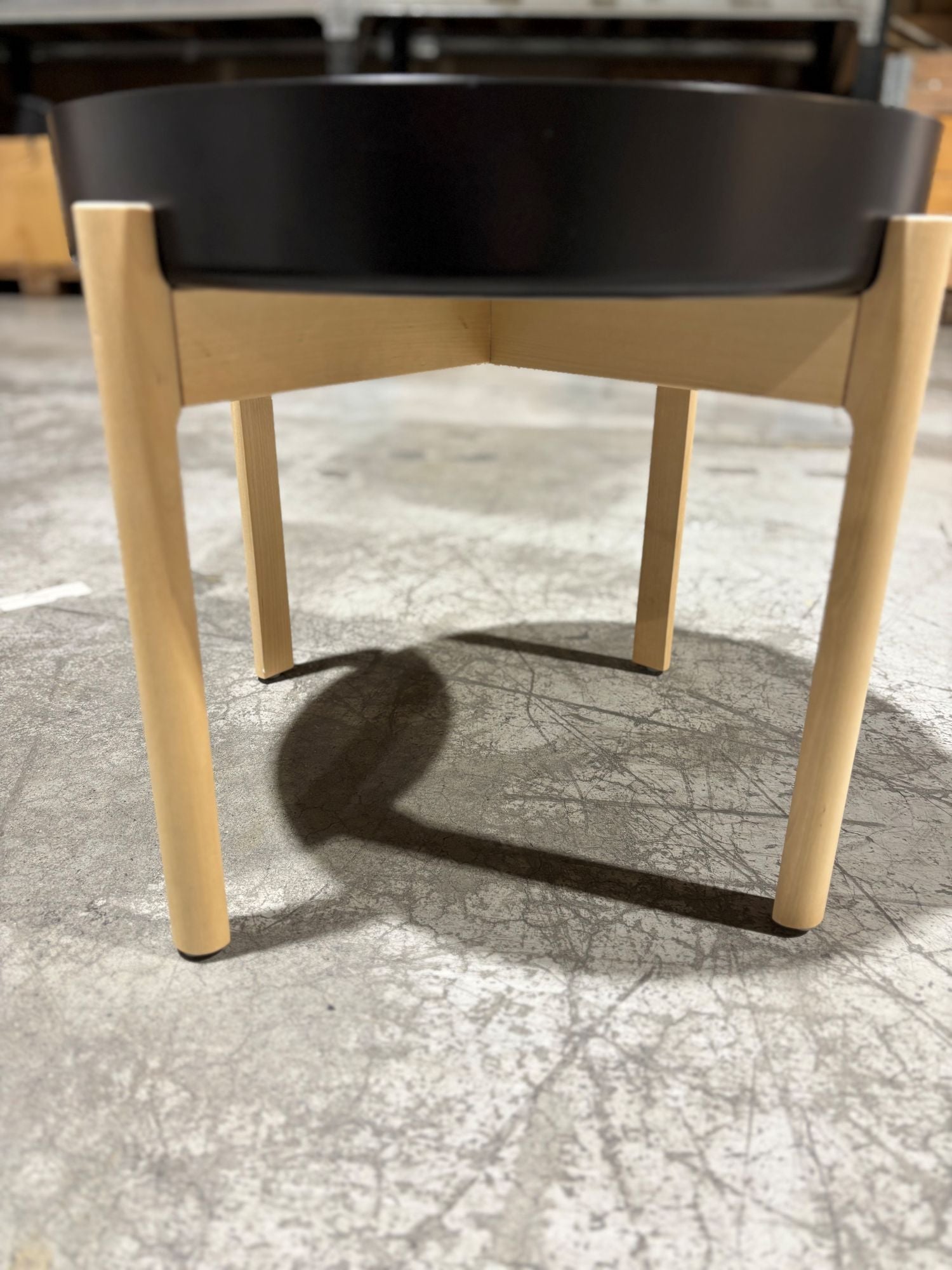 Sofabord sort Ø45 H41 Ikea bøk ben