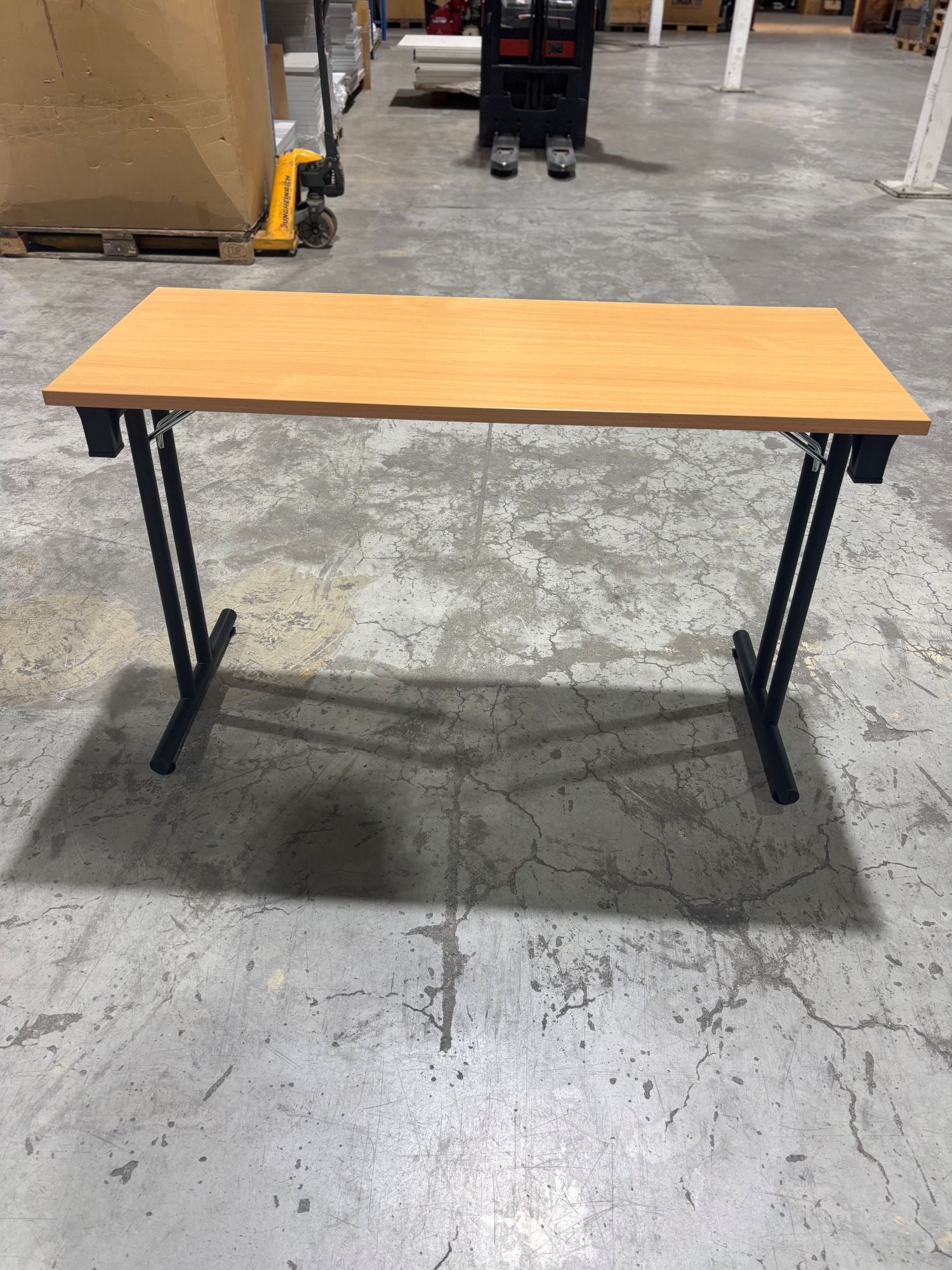 Møtebord bøk B120 D50 sort understell sammenleggbart