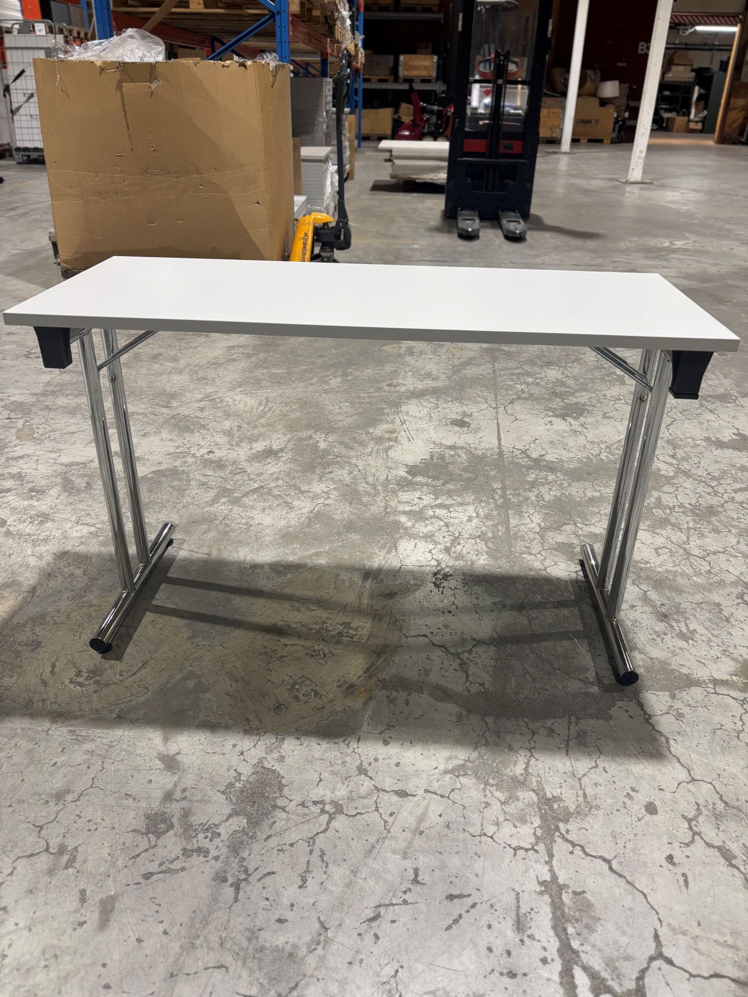 Møtebord lys grått B120 D50 krom understell sammenleggbart