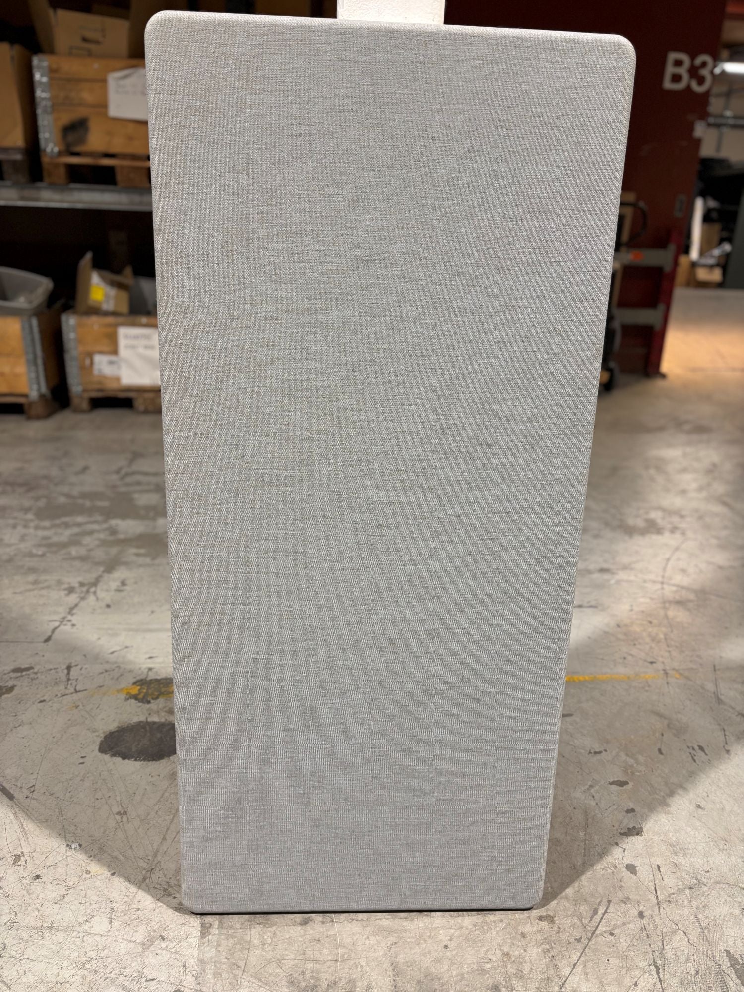Skillevegg bord grå/beige B 140 H 64 hvit dekorkant