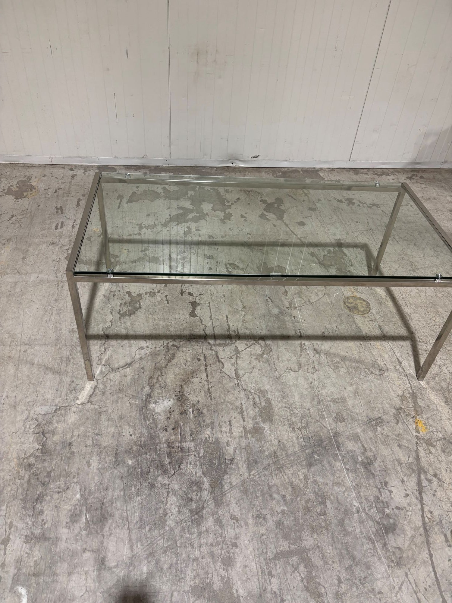 Sofabord glass B120 D60 H48 krom understell