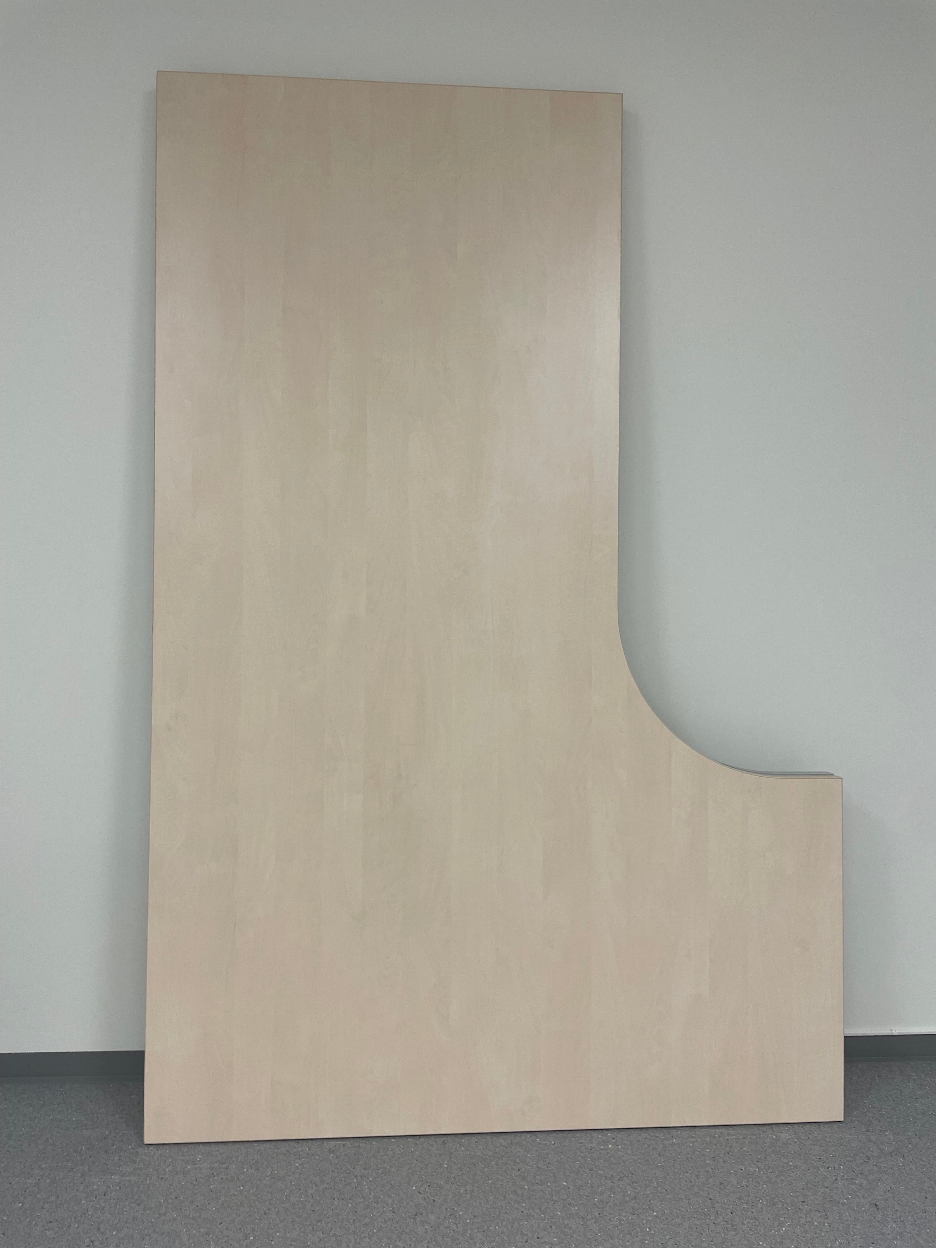 Plate lys bjerk 180 x 80/120 x 60 cm hjørne vendbar