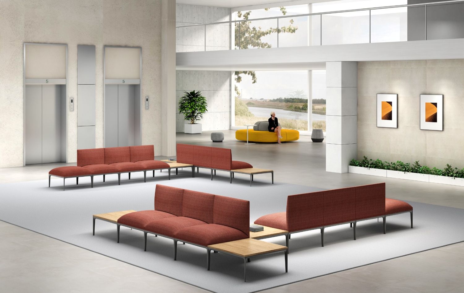 Modulsofa 1 ster beige melert KS Modulus 65 s 65 x 73,5 SH 42,4 sorte ben