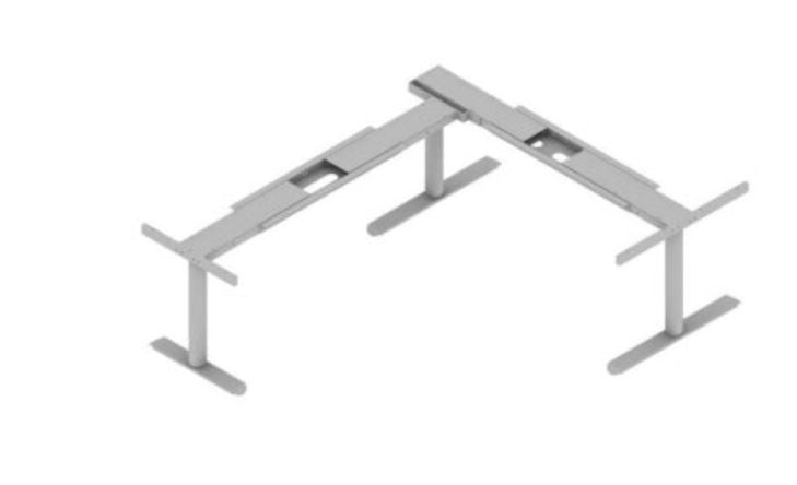 Elektrisk hev/senk 3 bens IDT grå til hjørneplate med tilsatsplate