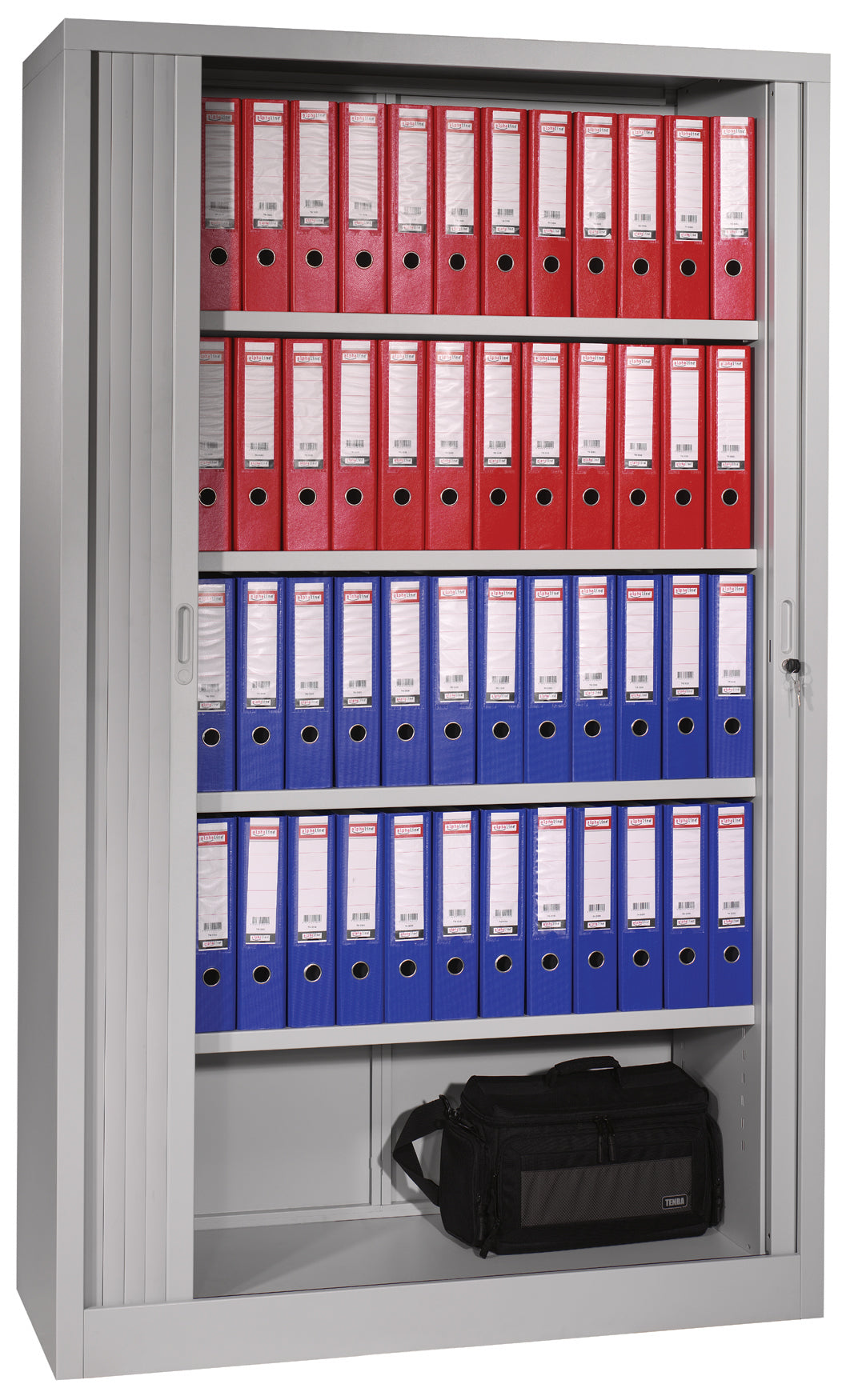 Skap 4P sjalusidør Nanus H195 D50 B100 Gråhvit lås