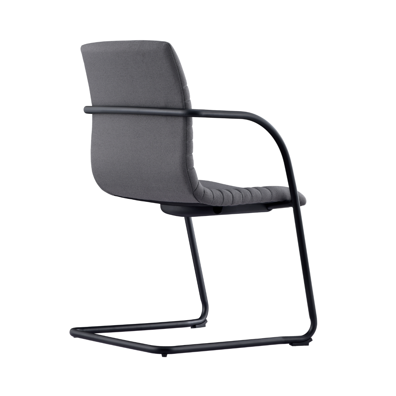 Konferansestol grå Ino sort bøyleunderstell