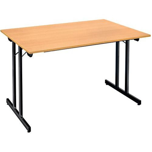 Plate eik 152,5 x 70 x 25 med sammenleggbart understell, sort