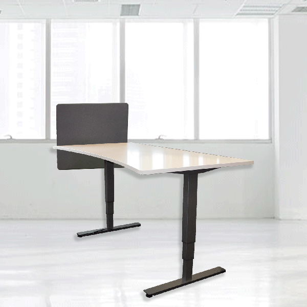 Skillevegg bord grå H50 B80 sort gummi rundt