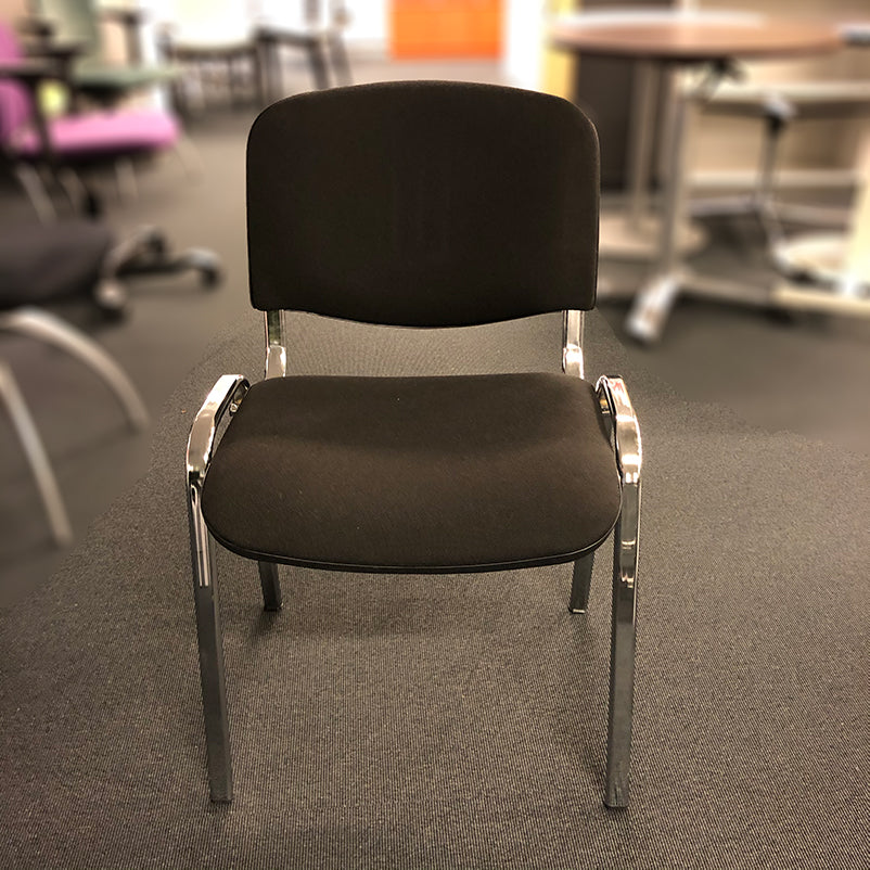 Konferansestol sort KS Iso krom ben