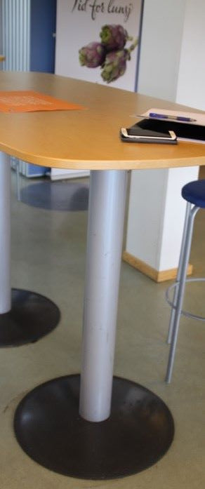 Ståbord bjerk 2 søyler Kinnarps