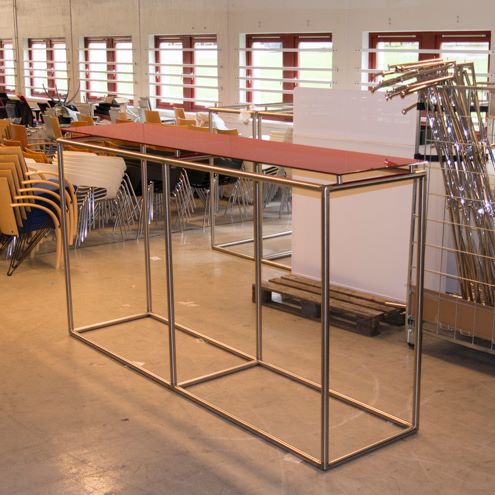 Garderobestativ med glass på toppen, orange