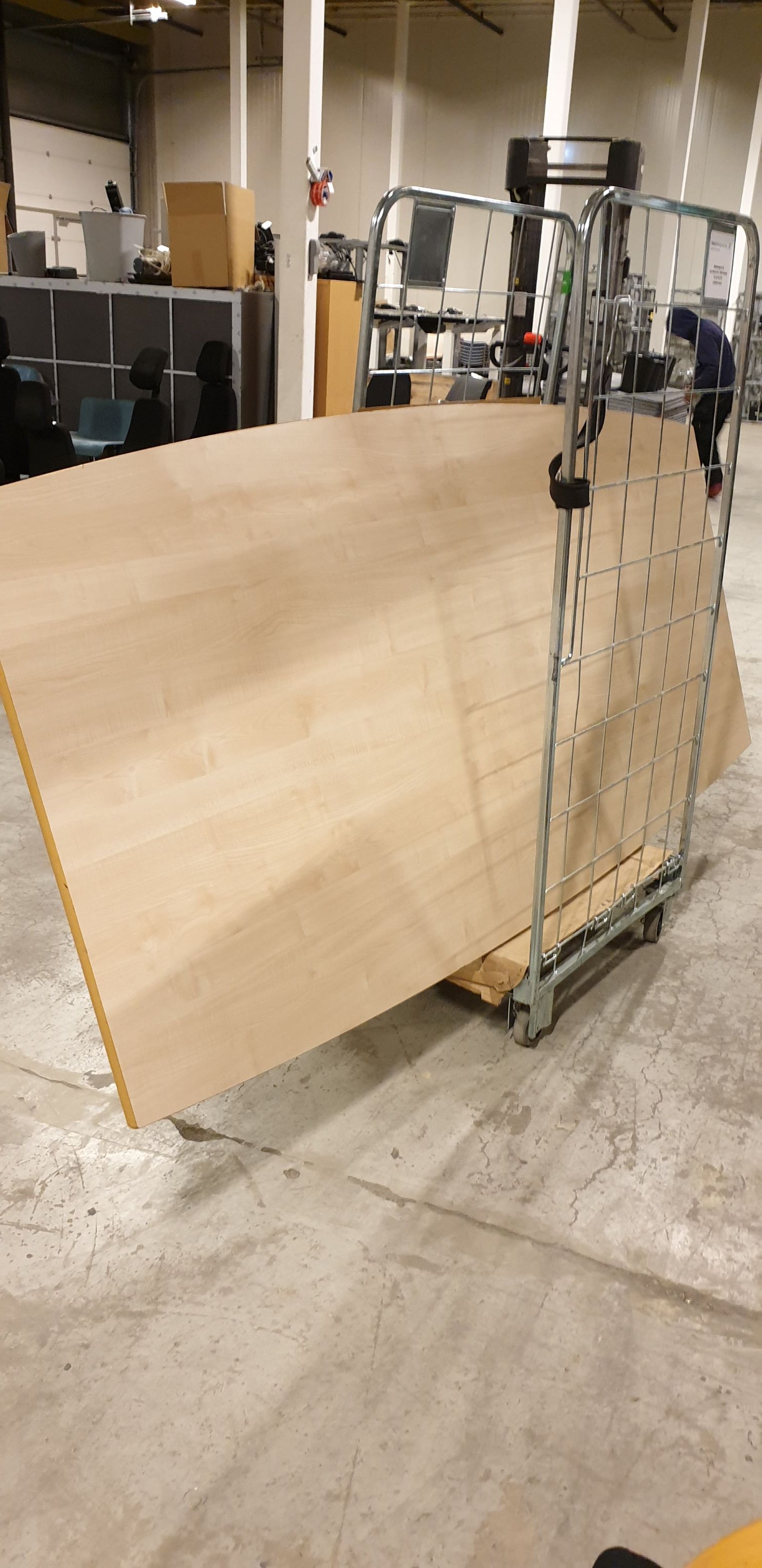 bord, møte, båtformet, 260x120/100, bjerk laminat