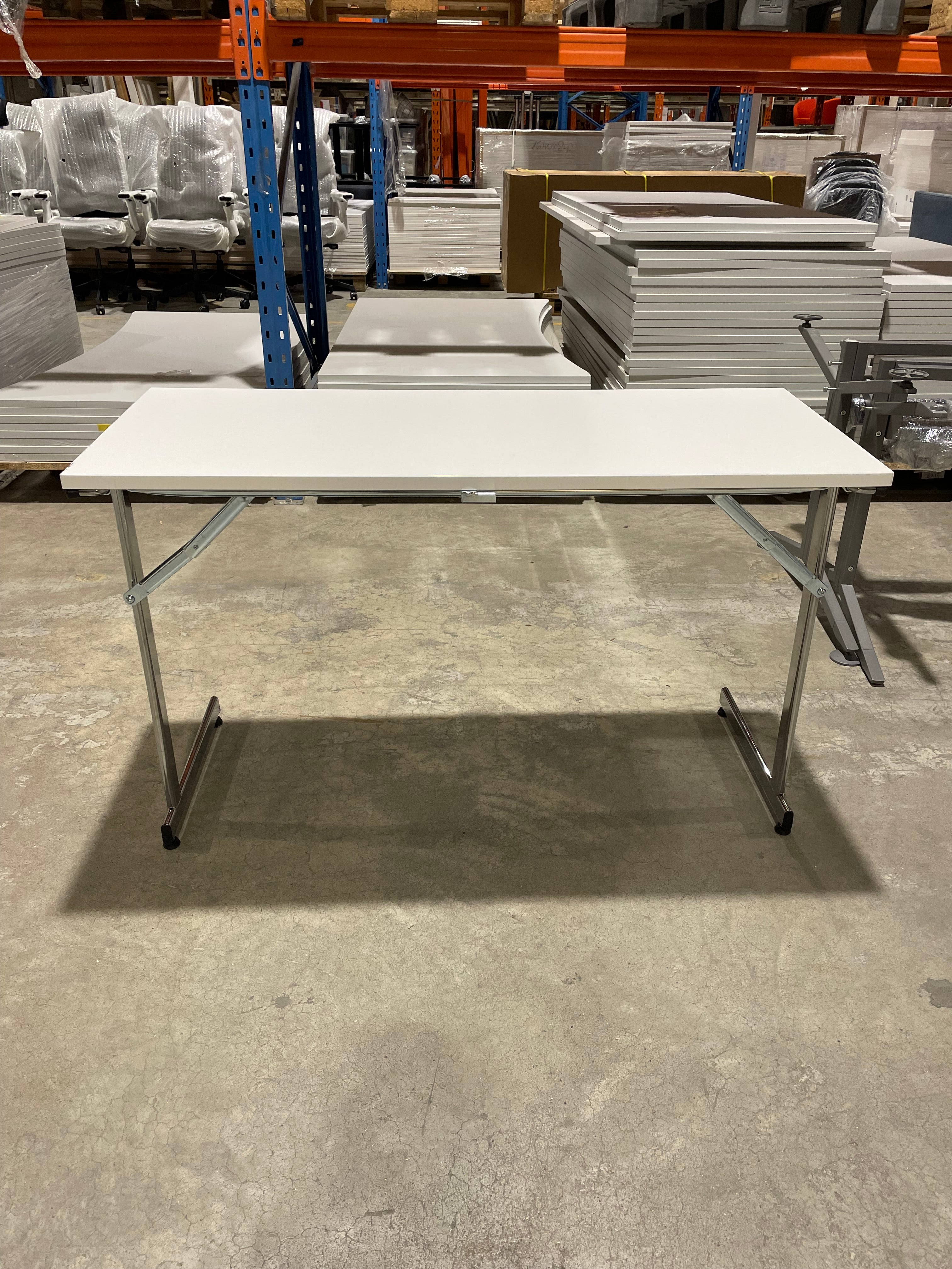 Møtebord hvitt 120 x 50 x 72 cm sammenleggbart