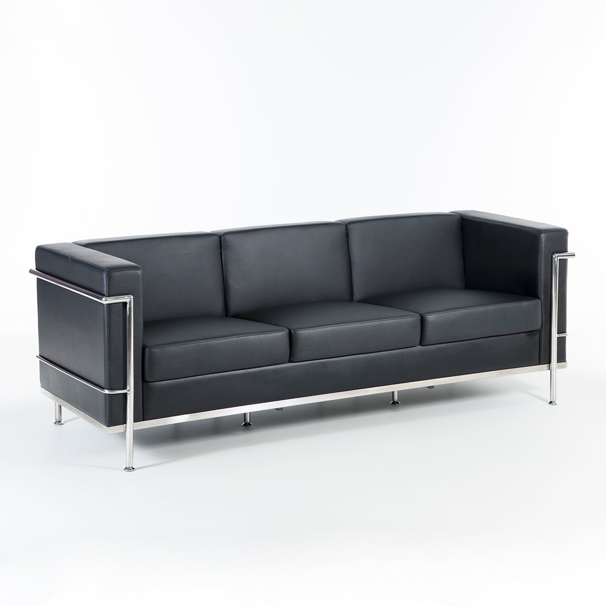 Sofa 3 seter sort PU 200 x 74 x 70 KK