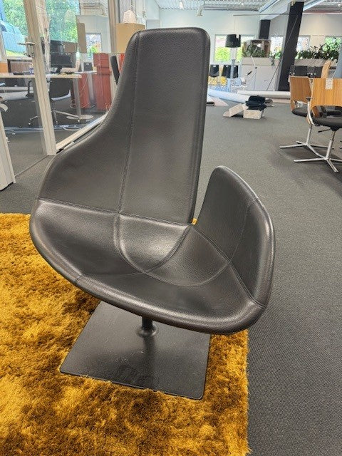 Loungestol sort skinn Moroso Fjord Relax