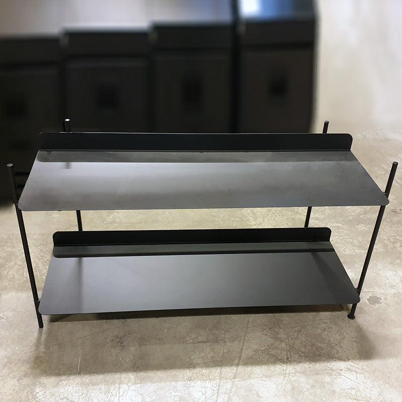 Reol sort 120 x 43 x 70 cm metall tv-benk