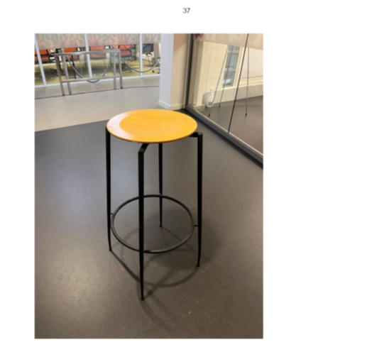 Barkrakk tre sete sort understell