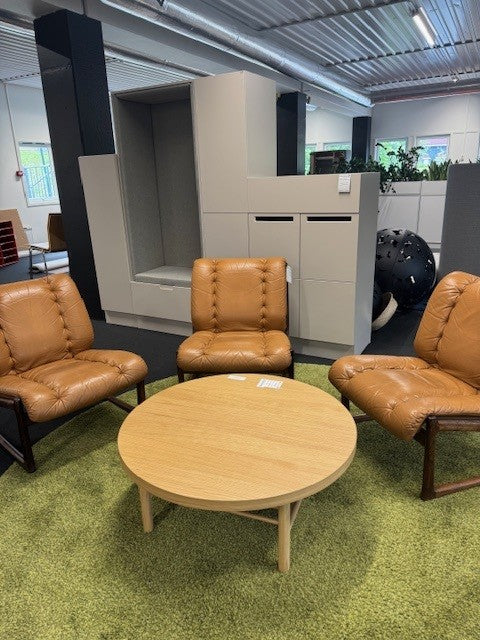 Loungestol cognacfarget skinn Retro