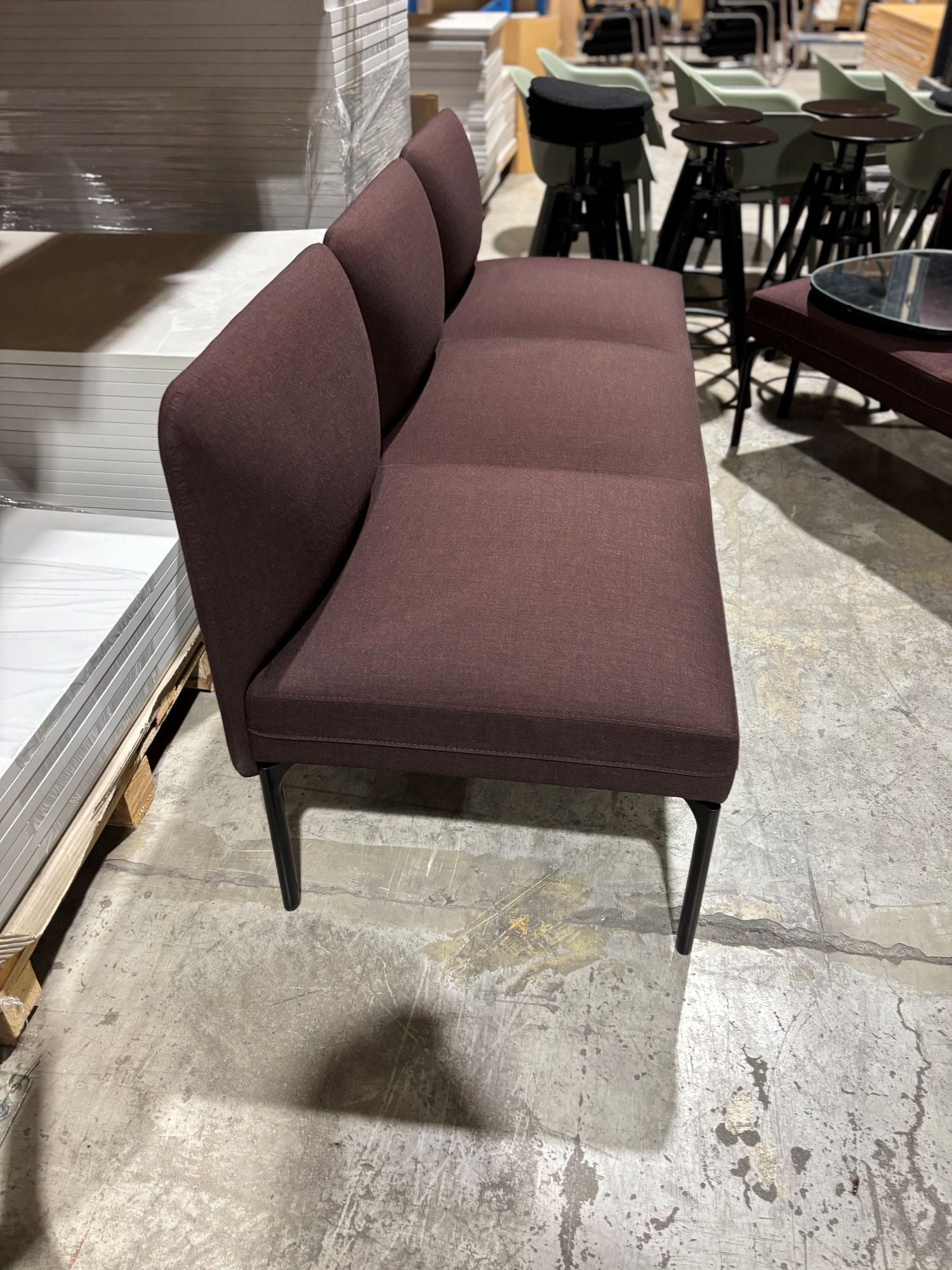 Sofa 3 seter burgunder Fora Form Senso B187 D65 H84 sh 47 sorte ben