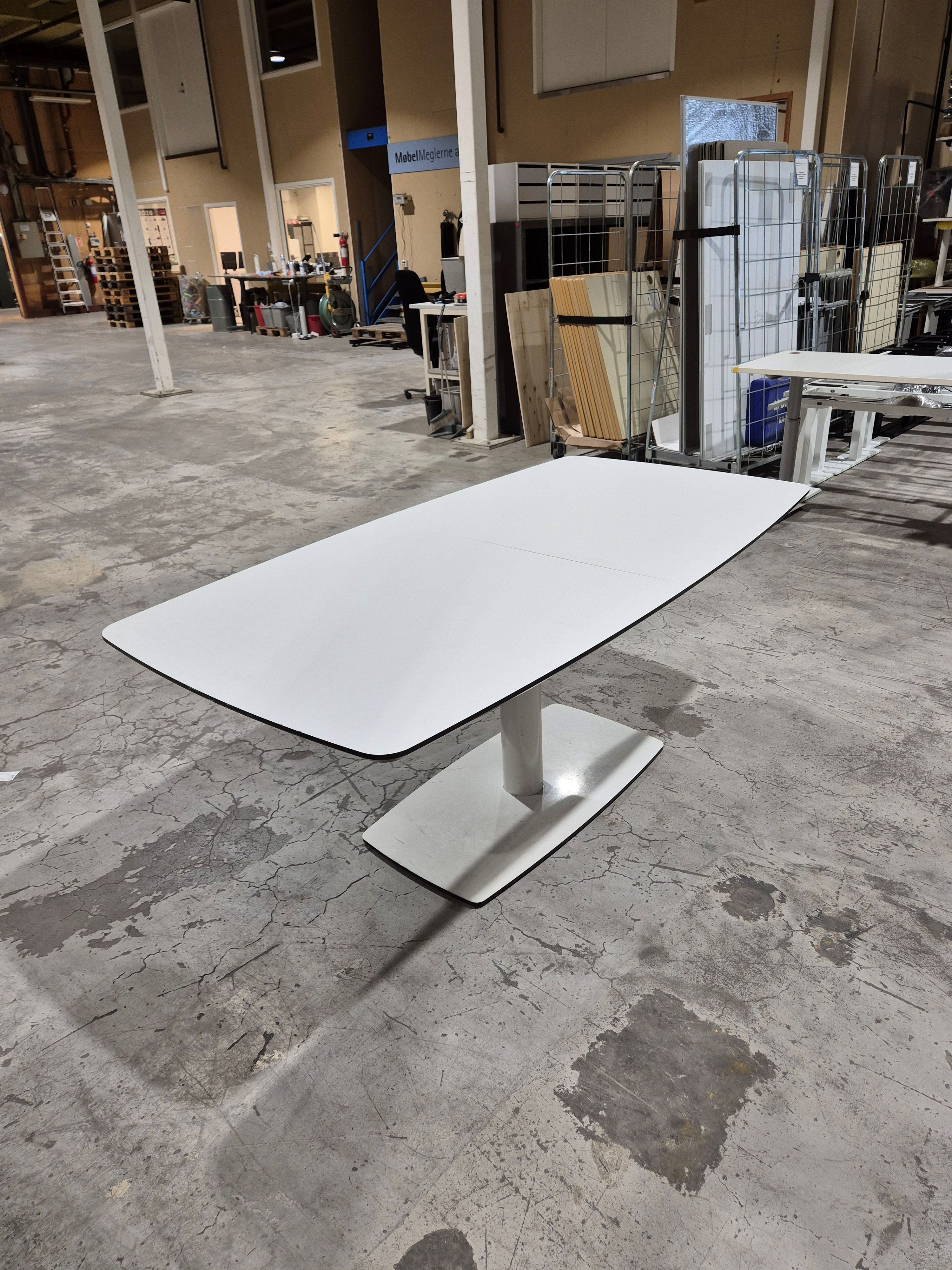 Møtebord hvit 180x95/85 2 deler hvit søyle