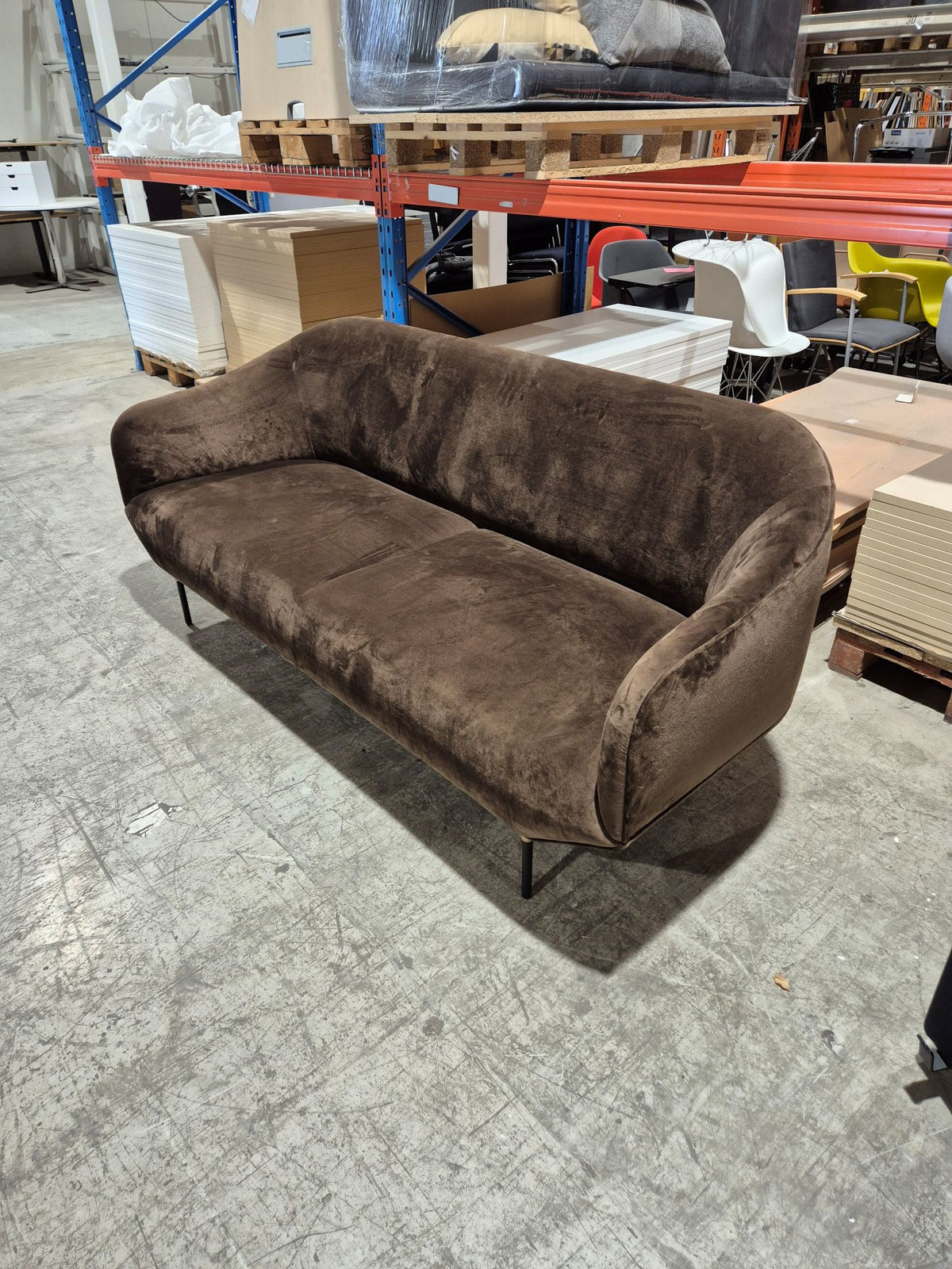 Sofa 3 seter brun velour WON