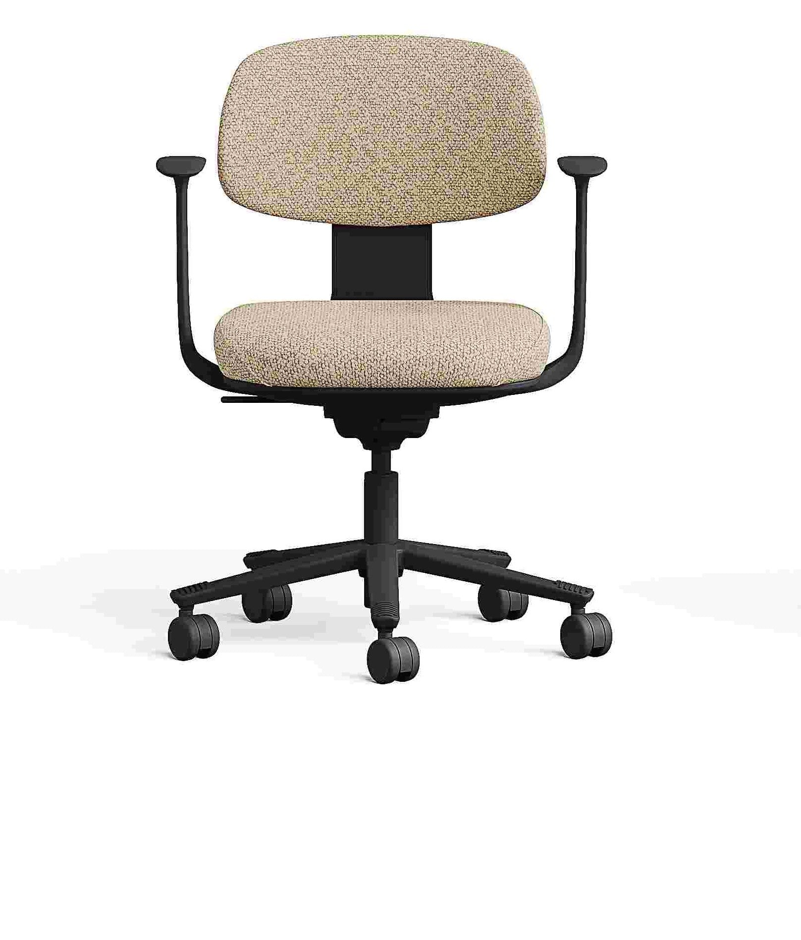 Konferansestol beige melert KS Nelo hjulkryss armlen