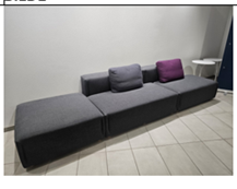 Sofa 3 seter mørk grå total lengde 332 sh 42 cm