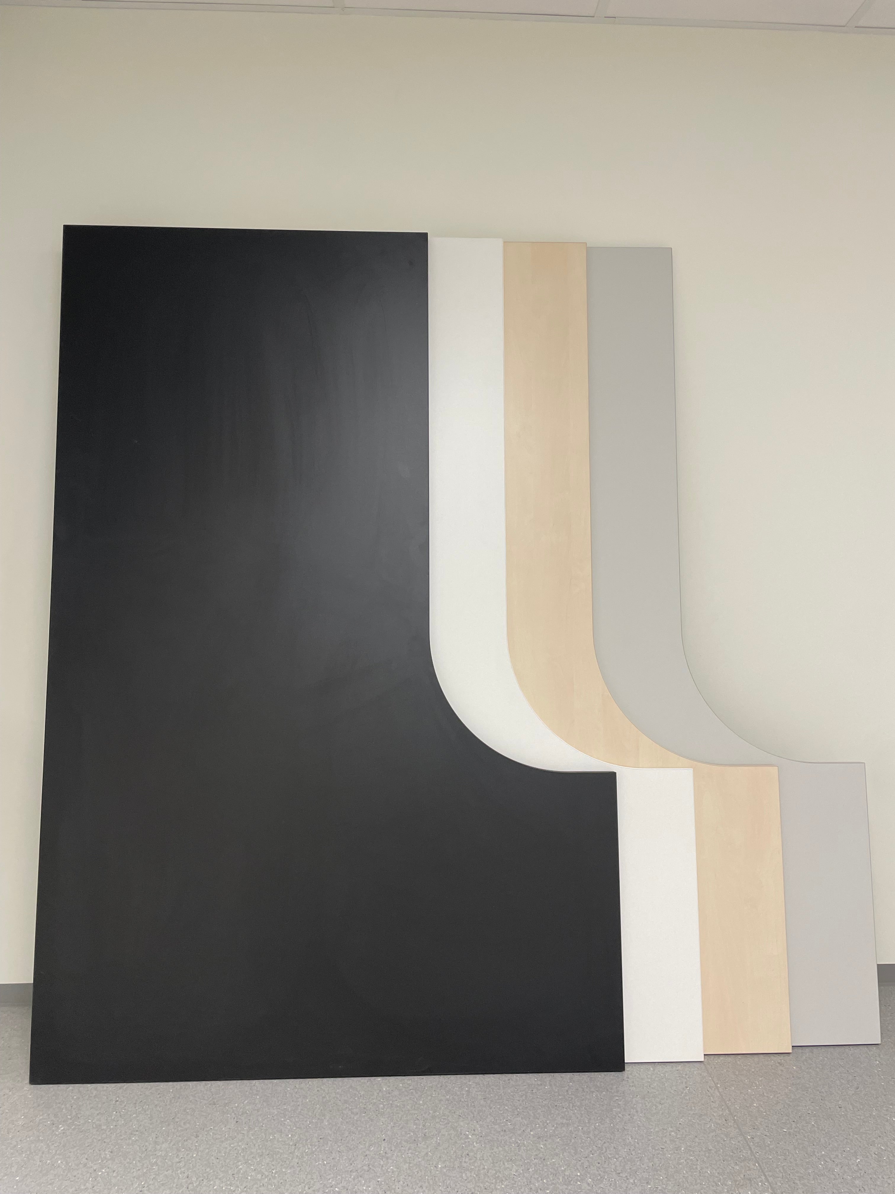 Plate sort 180 x 80/120 x 60 cm hjørne vendbar