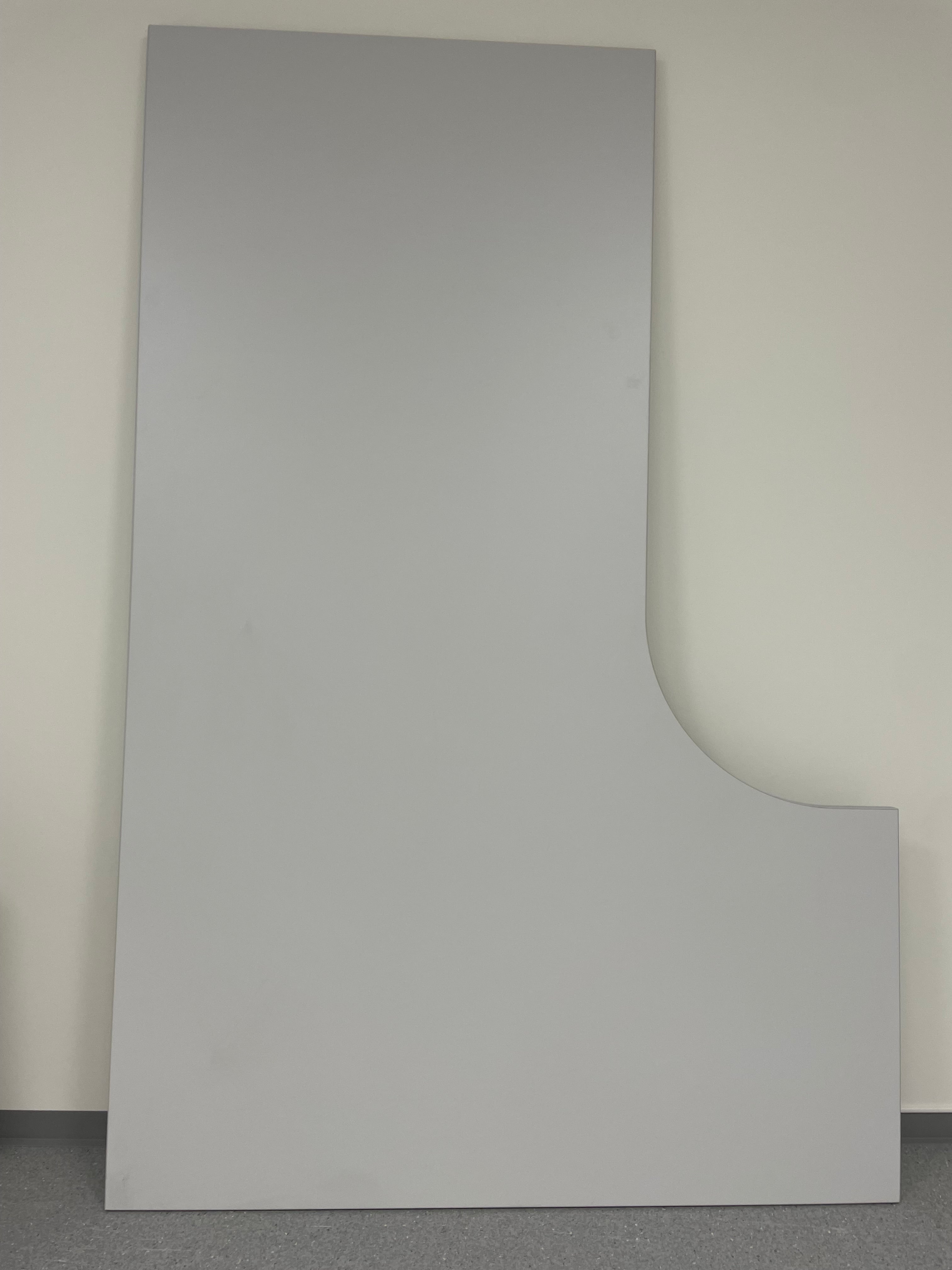 Plate lys grå 180 x 80/120 x 60 cm hjørne vendbar
