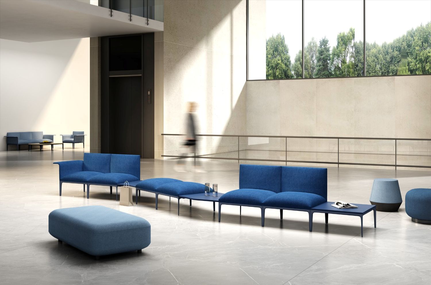 Modulsofa hjørne beige melert KS Modulus 65 x 65 x 73,5 SH 42,4 sorte ben