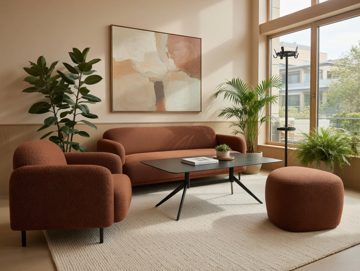 Sofa 3 seter rustrød/cognac melert Numa KS