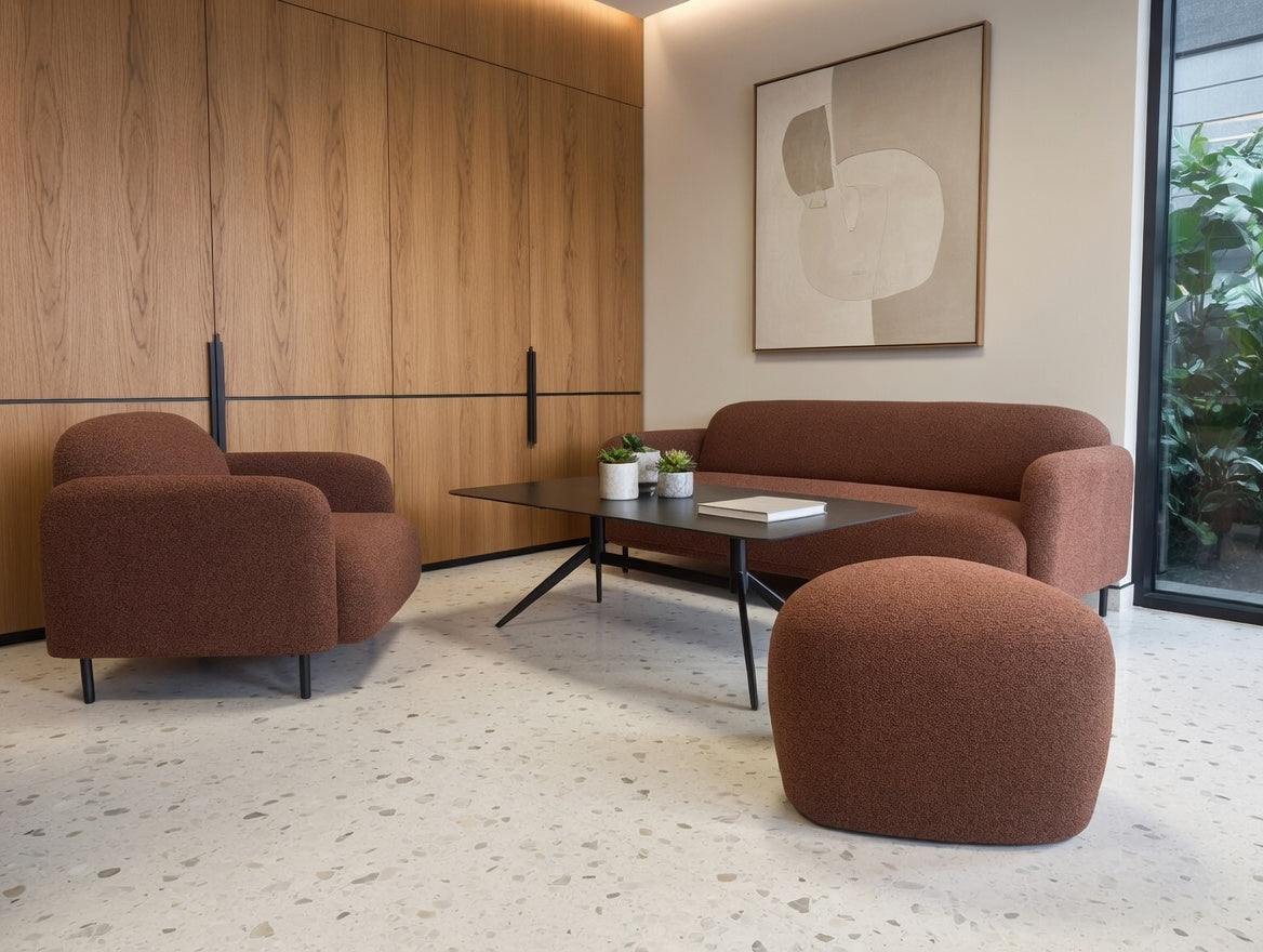 Sofa 3 seter rustrød/cognac melert Numa KS