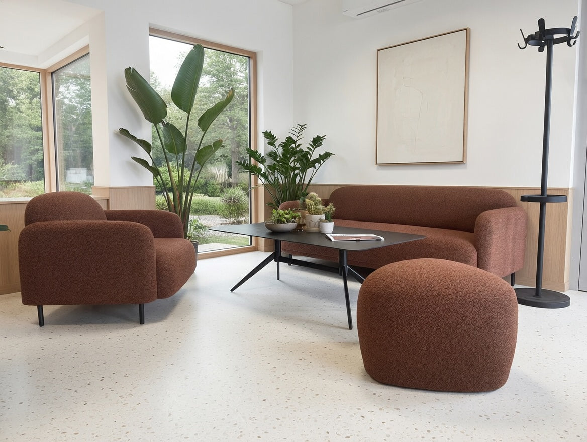 Sofa 3 seter rustrød/cognac melert Numa KS