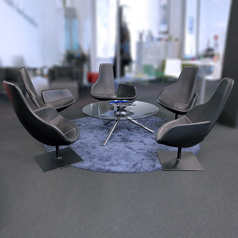 Loungestol sort skinn Moroso Fjord Relax