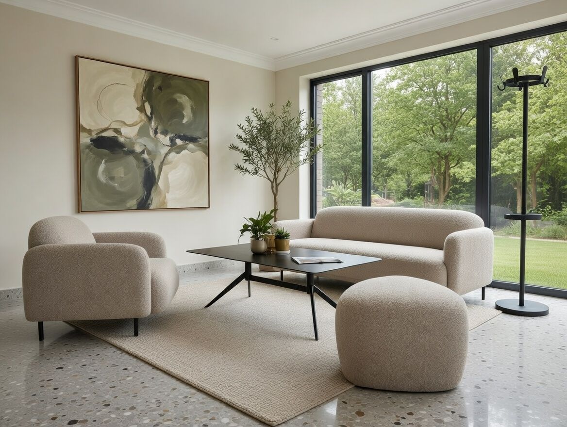 Loungestol lys beige melert Numa KS