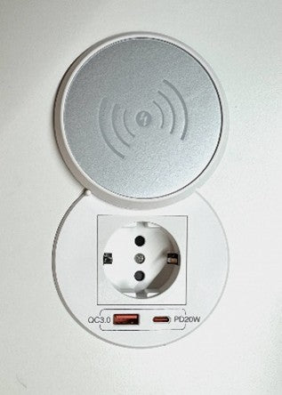 Power up Ø 80 med ladeplate hvit