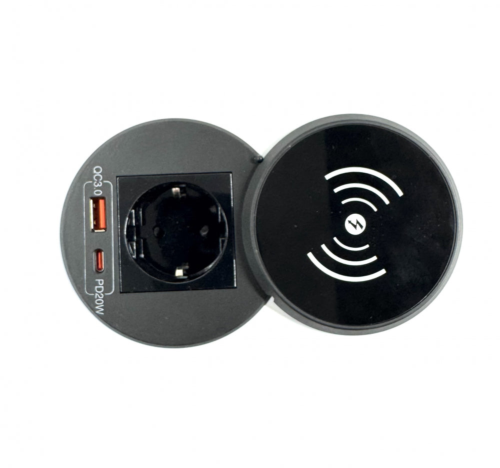 Power Up sort Ø 80 cm med ladeplate