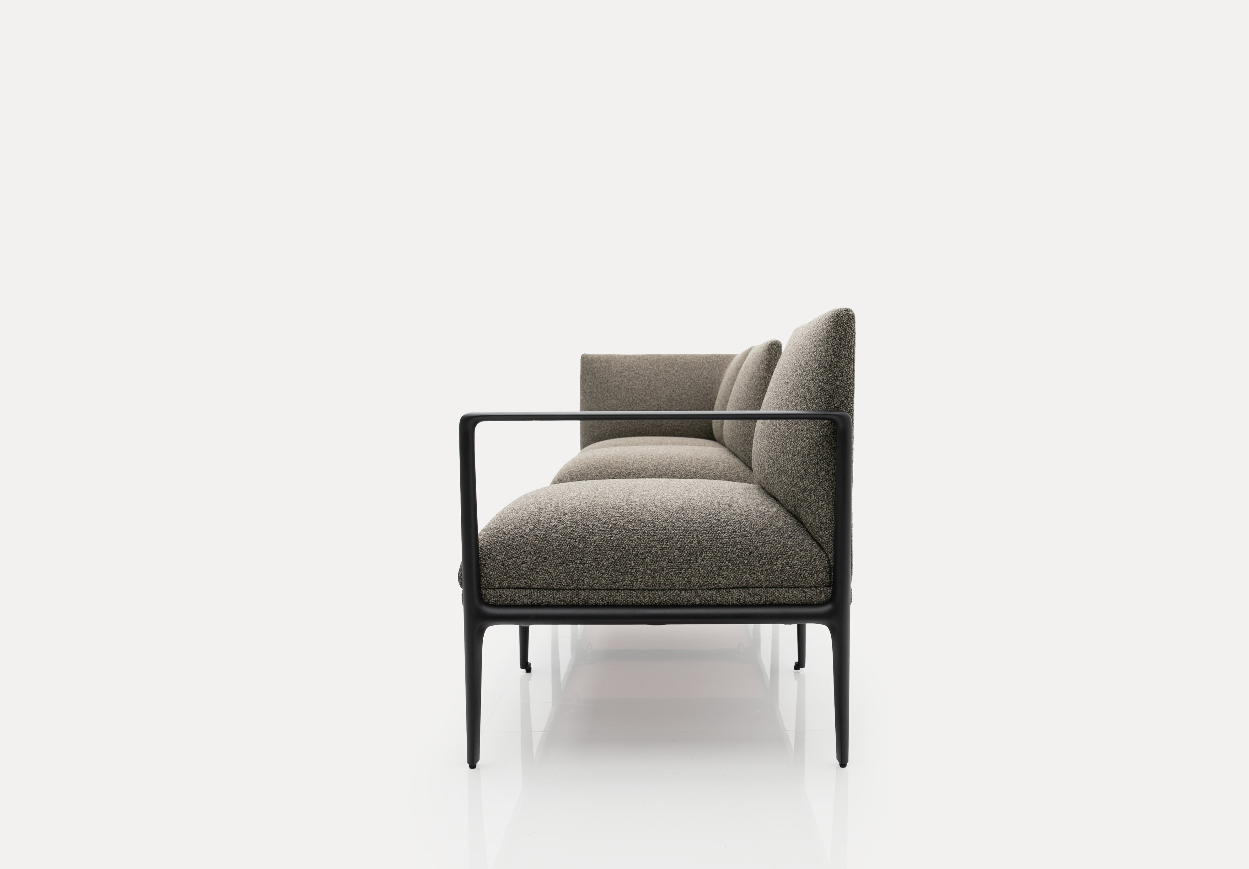 Modulsofa armlene sortlakkert aluminium