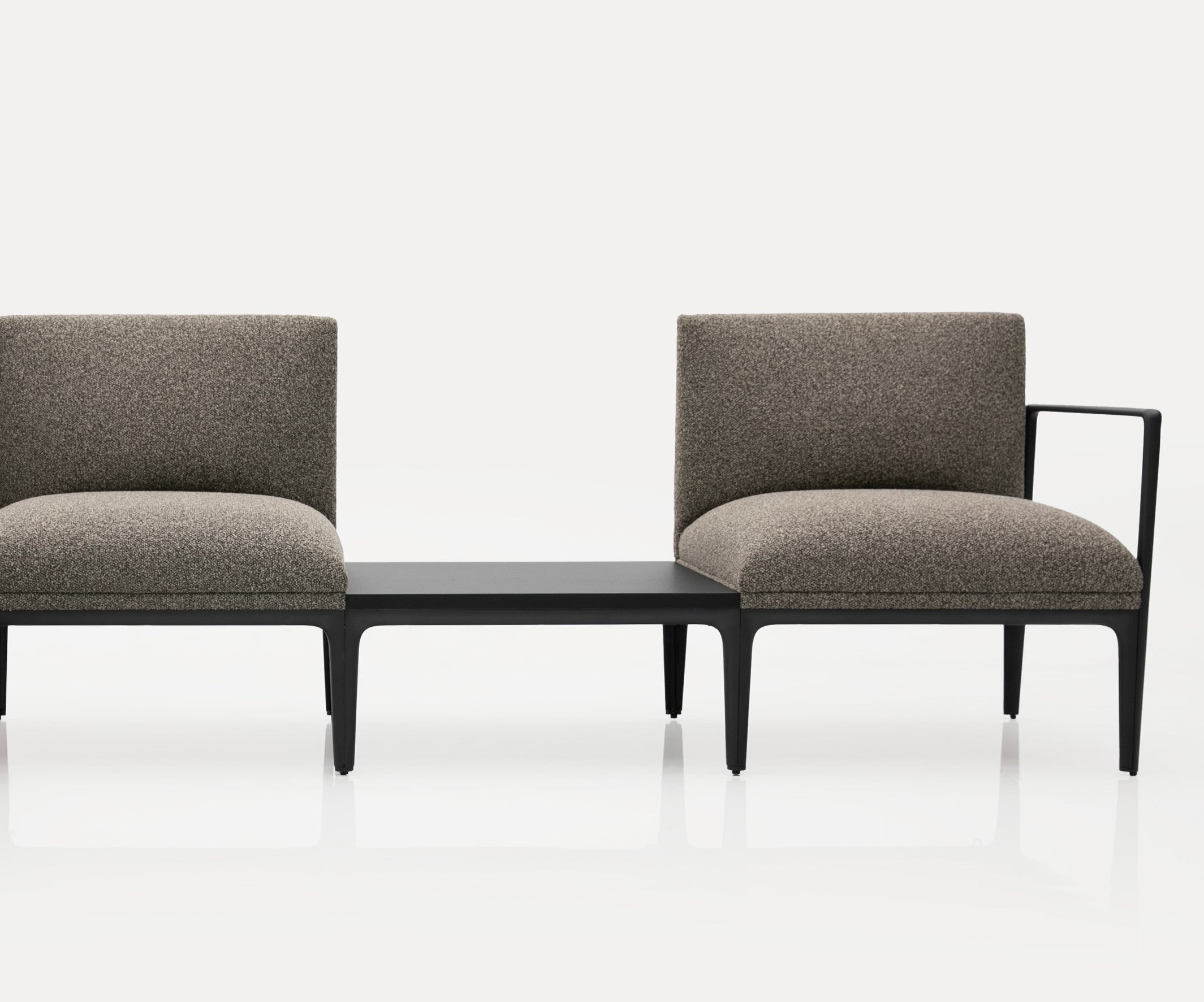 Modulsofa hjørne beige melert KS Modulus 65 x 65 x 73,5 SH 42,4 sorte ben