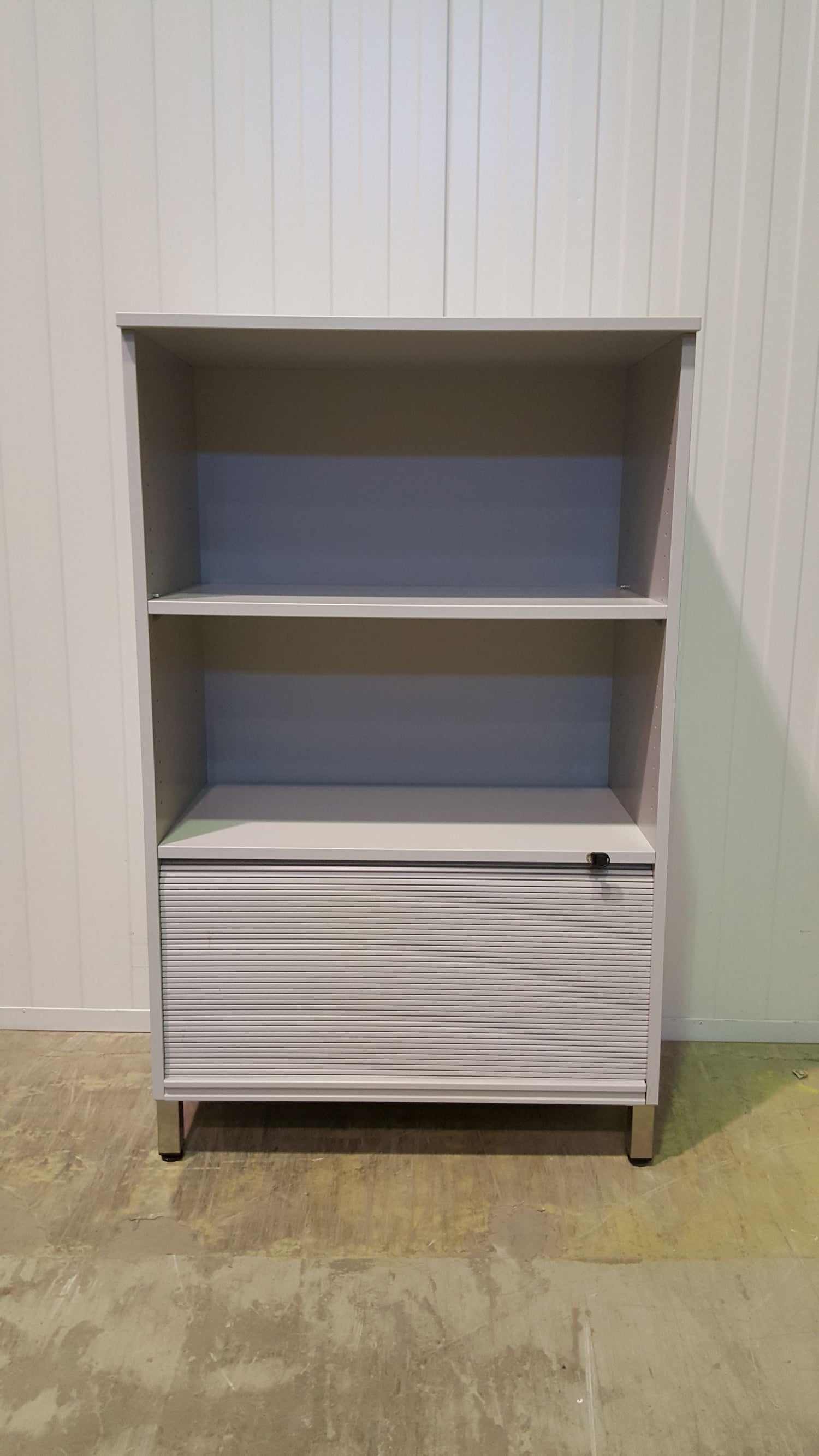 Skap 3P grå sjalusi Edsbyn 80 x 43 x 130 overhylle